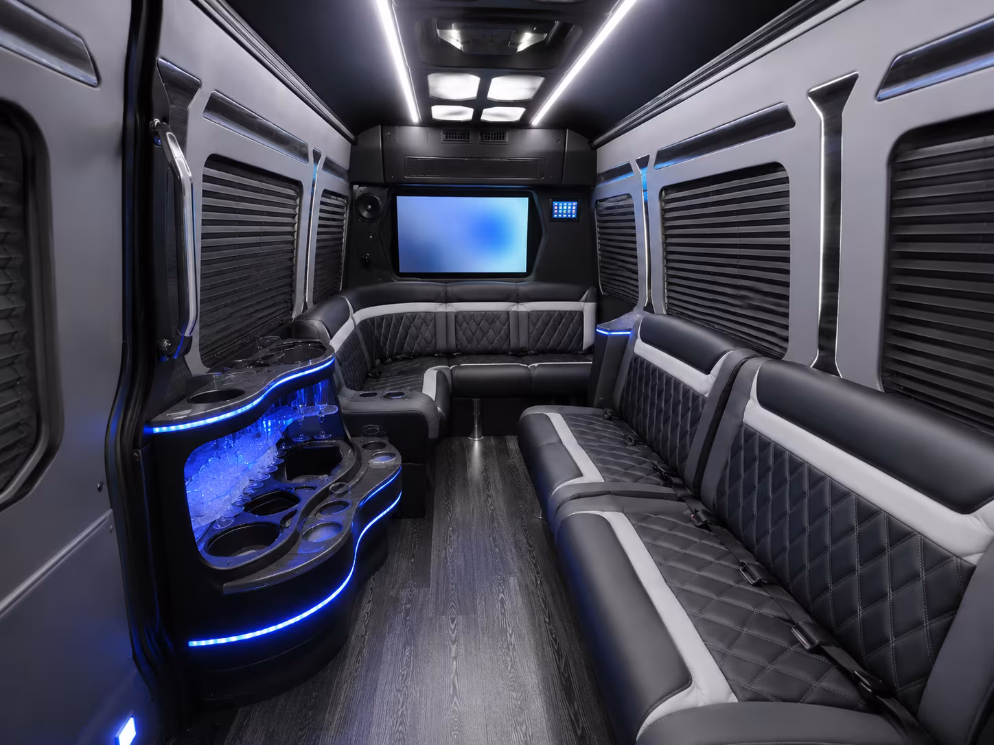 Birmingham Airport Shuttle & Transportation party bus interior