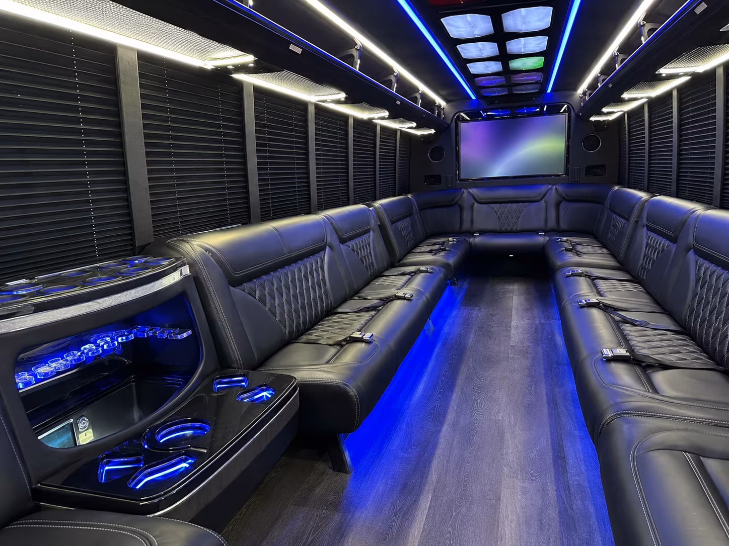 Birmingham Bachelor & Bachelorette Transportation party bus interior