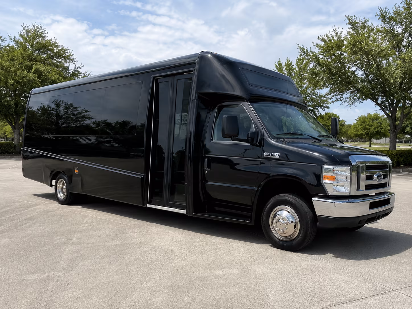 Birmingham School Event Transportation party bus exterior