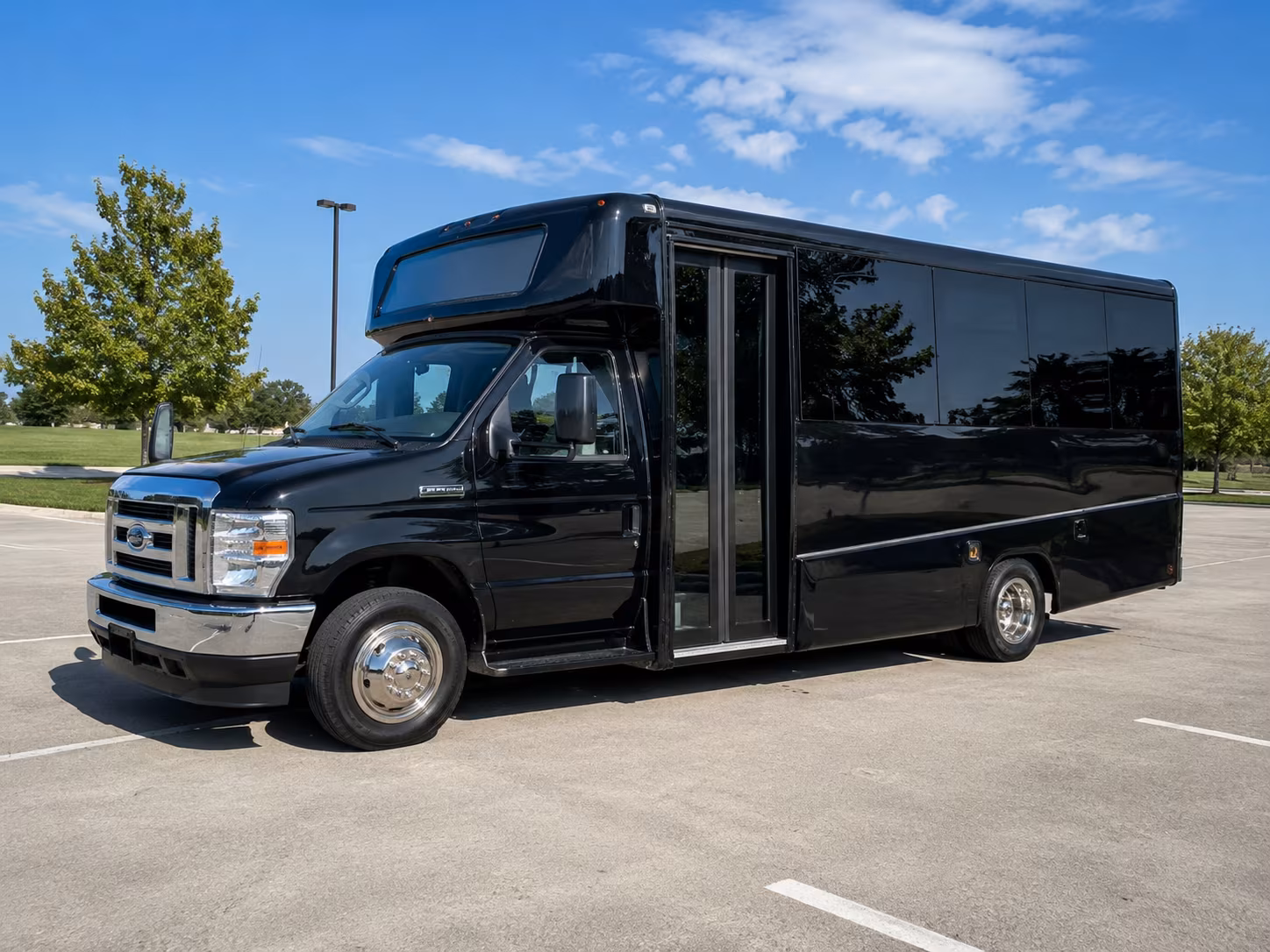 Birmingham School Event Transportation party bus exterior