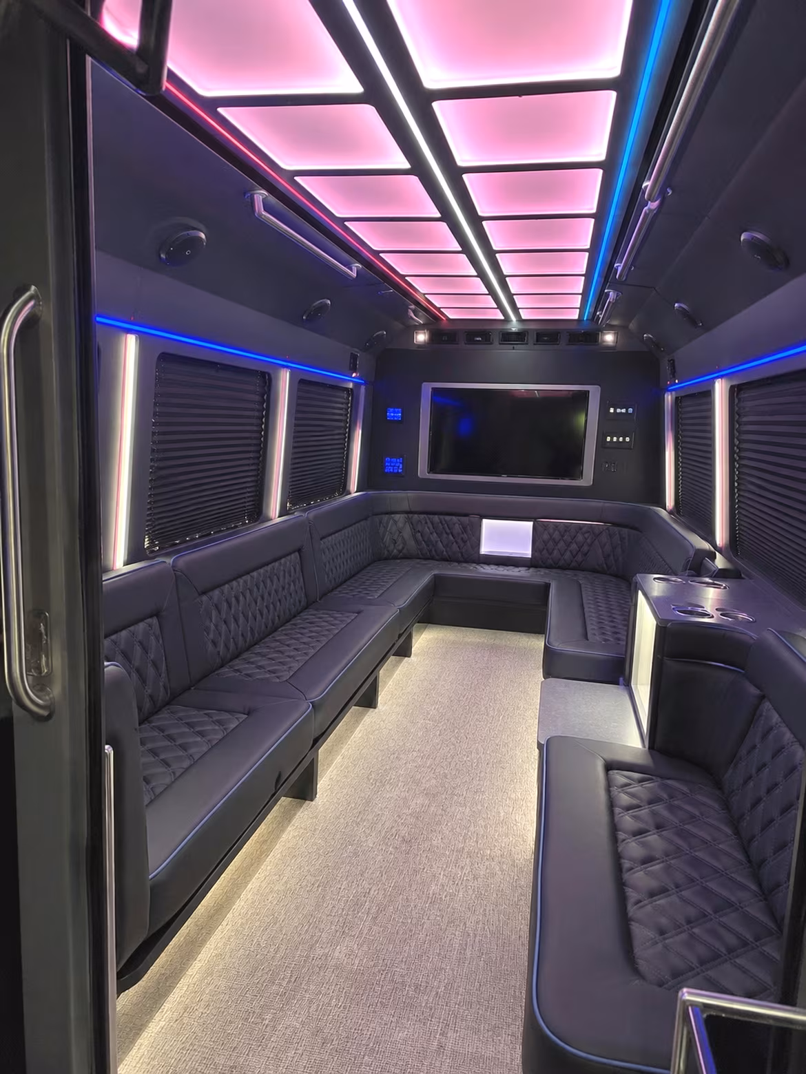 Birmingham Sporting Event Transportation party bus interior