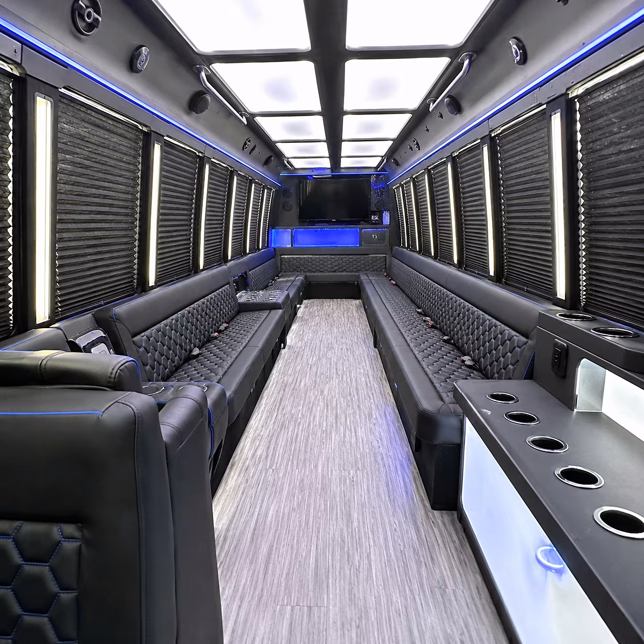 Birmingham Sporting Event Transportation party bus interior