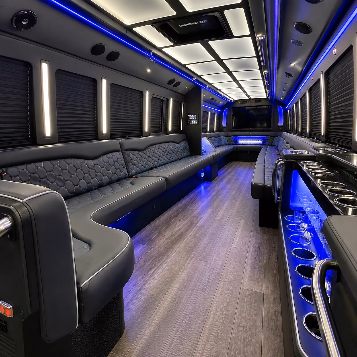 Birmingham Winery Tour & Pub Crawl Transportation party bus interior